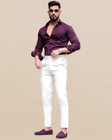 men formal shirts - PURPLE