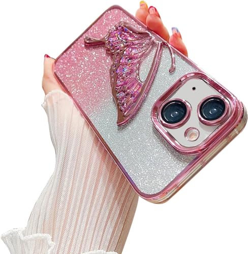 Glitter Butterfly Luxury Style Case Plated Arrived Compatible Only for iPhone 13 & iphone 14