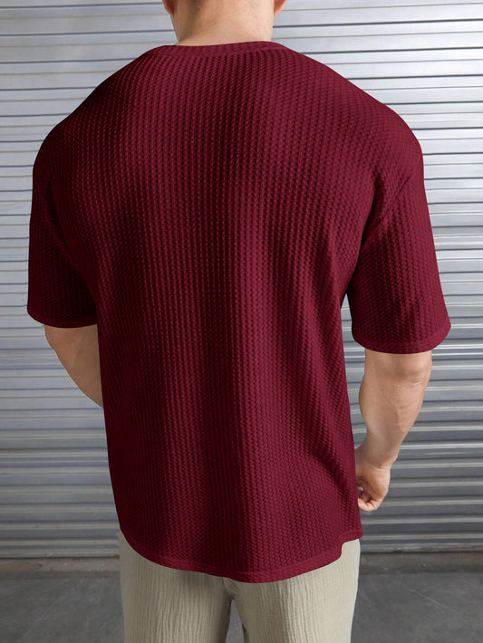 At last fashion Men Popcorn Round Neck Regular Tshirts