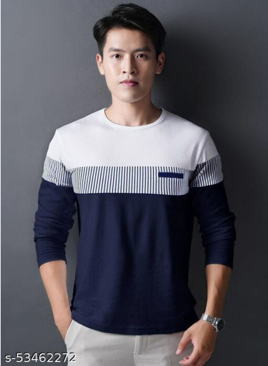 Men Printed Round Neck Cotton Blend Blend T-Shirt